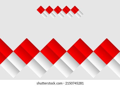Indonesian flag waving element plaid style