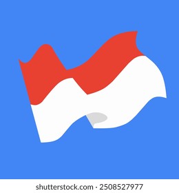 Indonesian flag waving. Flat vector illustration.