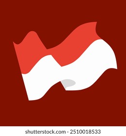 Indonesian flag waving. Flat vector illustration.