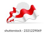 Indonesian flag waving, vector illustration