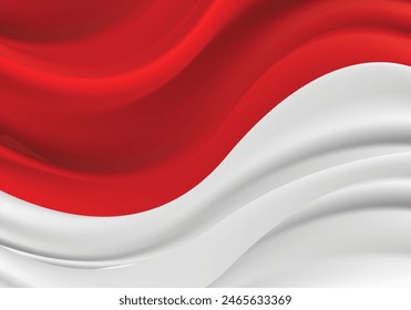 Indonesian flag waving in the wind background, vector file