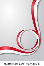 Indonesian flag wavy abstract background. Vector illustration.