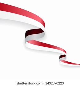 Indonesian flag wavy abstract background. Vector illustration.