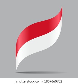 Indonesian flag wavy abstract background. Vector illustration.