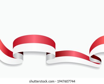 Bandera indonesia ondea el fondo abstracto. Ilustración vectorial.
