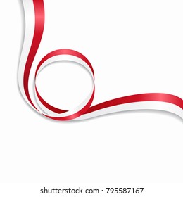 Indonesian flag wavy abstract background. Vector illustration.
