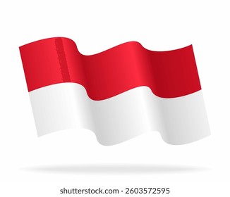 Indonesian flag wavy background layout. Vector illustration.