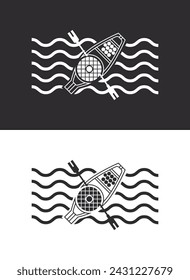 Indonesian floating market icon isolated vector illustration, easy to edit and change.