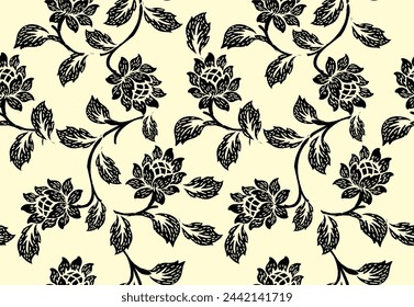Indonesian Floral Batik Motif, is a wax-resistant dyeing technique that is applied to all fabrics, or fabrics made with this technique originate from Indonesia.