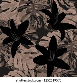 HEAD SCARF HAIR BAND white orange PALM TROPICAL LEAF FLOWER TIE BOW ROCKABILLY