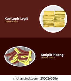 Indonesian food icon flat design. Lampung cuisine vector illustration