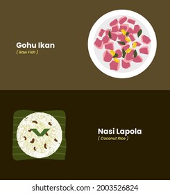 Indonesian food icon flat design. Maluku vector illustration