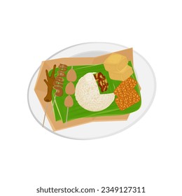 Indonesian Food Illustration Logo Nasi Angkringan Menu