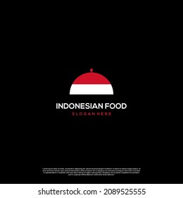indonesian food logo design illustration, indonesian restaurant logo design icon template