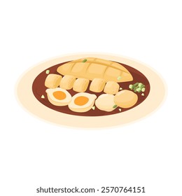 Indonesian Food Pempek Palembang Illustration
