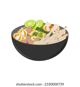 Indonesian Food Seblak Illustration Logo