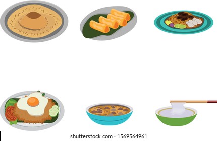 Indonesian Food Vector Illustration - Icon Set