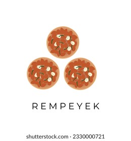 Indonesian Food Vector Illustration Logo Rempeyek Kacang Or Peyek Kacang