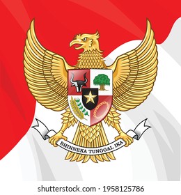 Indonesian Garuda Pancasila On National Flag