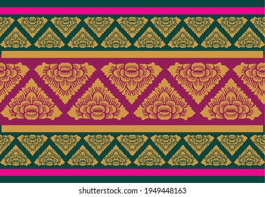 Indonesian geometric batik motif with Balinese floral patterns, which are unique, classic and exclusive for various purposes.Vector EPS 10