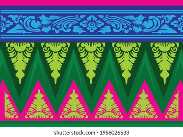 Indonesian geometric batik motifs with Balinese flower patterns, exclusive and classic, are suitable for various purposes. EPS VECTOR 10