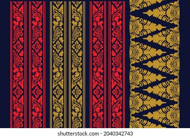 Indonesian geometric batik motifs with Balinese flower patterns, exclusive and classic, are suitable for various purposes. EPS VECTOR 10