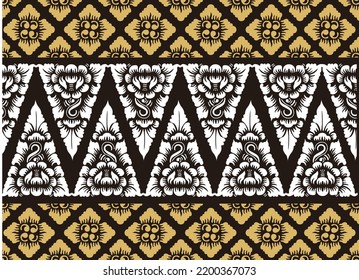 Indonesian geometric batik motifs with Balinese flower patterns, exclusive and classic, are suitable for various purposes. EPS VECTOR 10