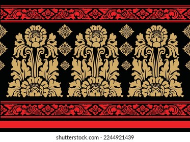 Indonesian geometric batik motifs with Balinese flower patterns, exclusive and classic, are suitable for various purposes. EPS VECTOR 10