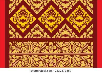 Indonesian geometric batik motifs with Balinese flower patterns, exclusive and classic, are suitable for various purposes. EPS VECTOR 10