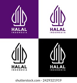 Indonesian halal logo new branding 2022. Halal logo. Halal food certified logo.