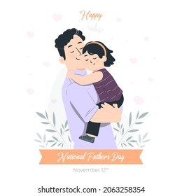 Indonesian Happy National Fathers Day November 12th background design