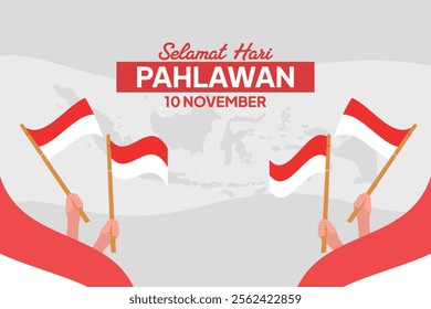 Indonesian hero day concept. Colored flat vector illustration isolated.