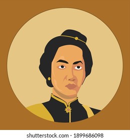 indonesian hero figure flat design
