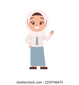 Indonesian high school student. Education concept illustration
