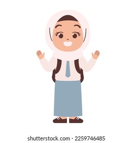 Indonesian high school student. Education concept illustration