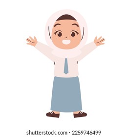 Indonesian high school student. Education concept illustration
