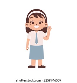 Indonesian high school student. Education concept illustration
