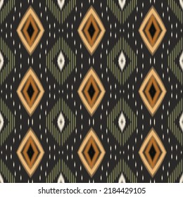 Indonesian Ikat Diamond and shapes Seamless Vector Pattern Design for print fabric carpet rug