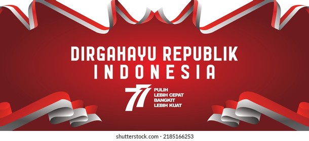 patrón de banner de la independencia indonesia bandera roja y blanca