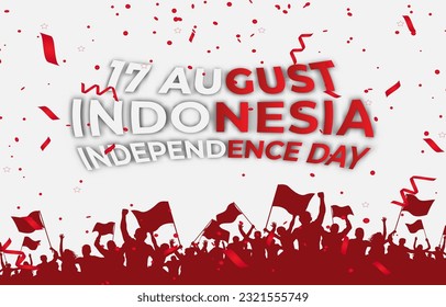 indonesian independence day 17th of august banner with abstract gradient red and white background design177