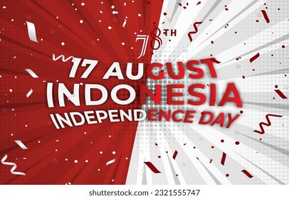 indonesian independence day 78th of august banner with abstract gradient red and white background design16