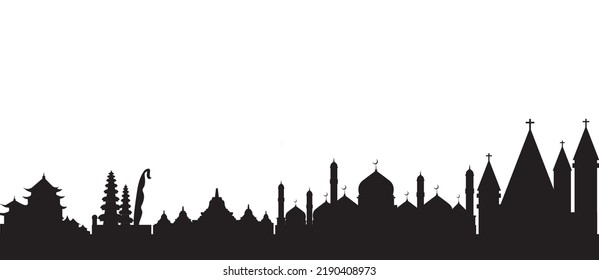 Indonesian Independence Day, Indonesian archipelago with red and white background and diversity