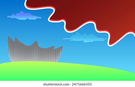 Indonesische Kulisse für den Unabhängigkeitstag Vorlage, in Indonesien IKN nusantara Hintergrund.