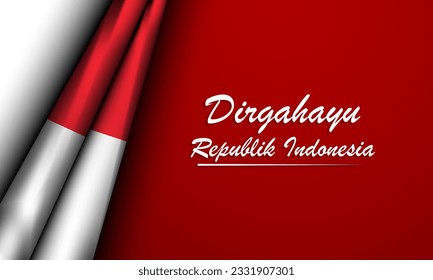 Indonesian Independence Day Background Design. Translation : Happy Independence Day Republic Indonesia. Vector Illustration.