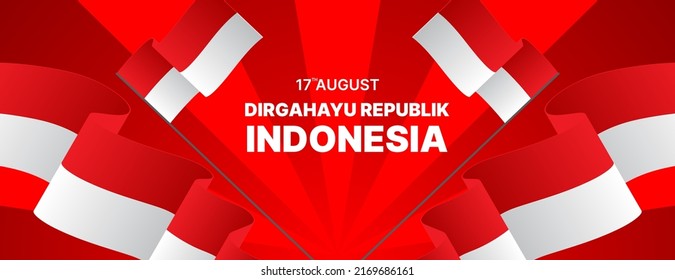 Indonesian Independence Day Background With Flag. Vector Illustration