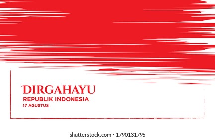 Hintergrundvorlage zum indonesischen Unabhängigkeitstag. Übersetzen: Frohe Unabhängigkeitstag Republik Indonesien. Vektorgrafik.
