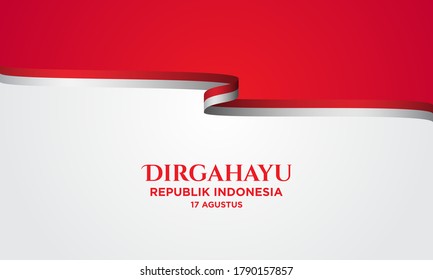 Indonesian Independence Day Background Template. Translate : Happy Independence Day Republic Indonesia. Vector Illustration.