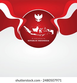 Indonesian independence day background vector illustration