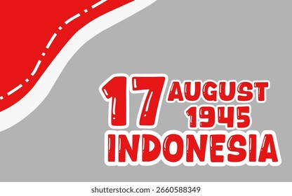 Indonesisch Independence Day Hintergrund Vektor eps. Simple Background corner Indonesian Independence Day 17. August 1945.