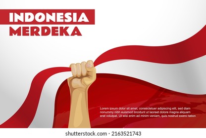 Indonesian independence day banner template. Indonesia Merdeka